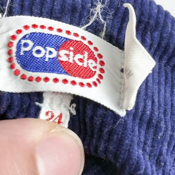 24 Months Vintage Popsicle Navy Blue Overalls 80s, 90s Cotton Corduroy Wide Wale - Picture 9 of 12